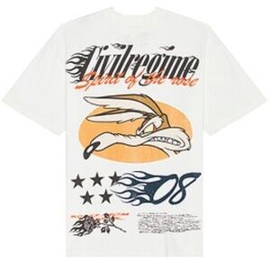 CIVILREGIME WILE E COYOTE RACING AMERICAN CLASSIC OVERSIZED TEE - L